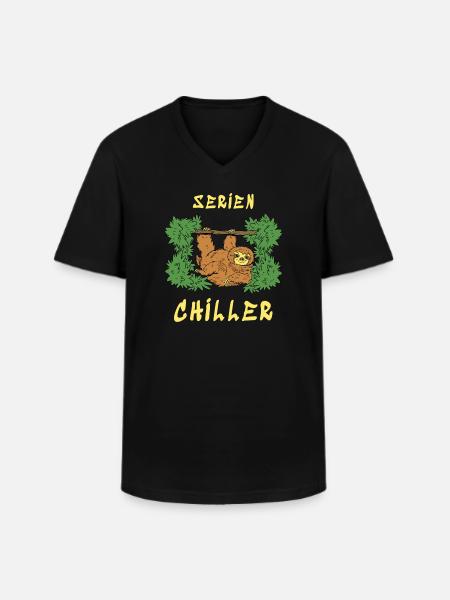 Serien Chiller - Männer-T-Shirt mit V-Ausschnitt - Schwarz
