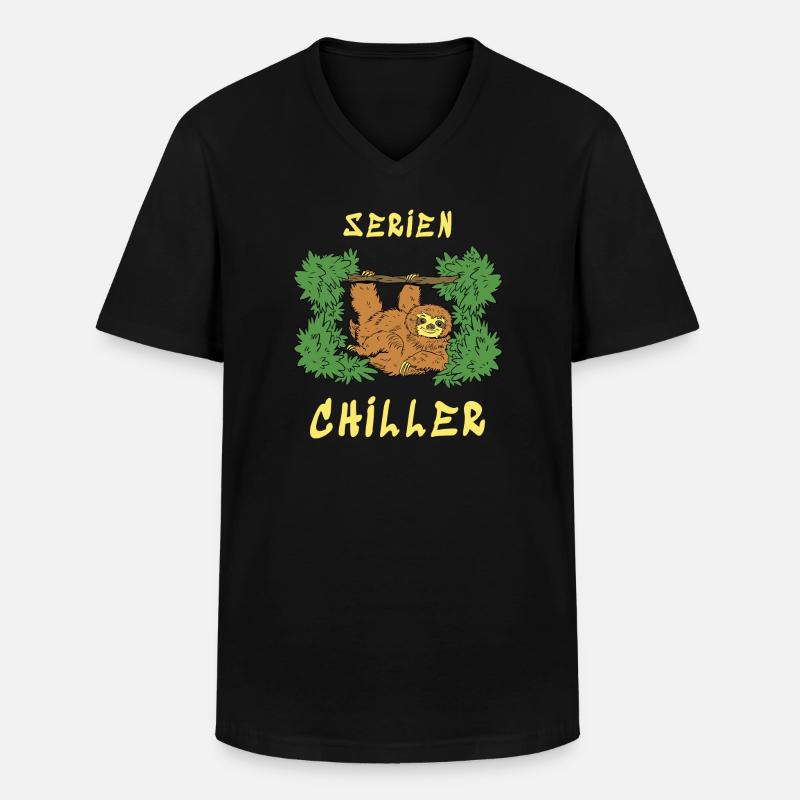 Serien Chiller - Männer-T-Shirt mit V-Ausschnitt - Schwarz
