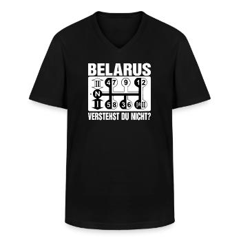 Belarus Gangschaltung - Du wirst es nie verstehen - Männer-T-Shirt mit V-Ausschnitt - Schwarz - Vorne - AI Model Male 178 dark (178cm)