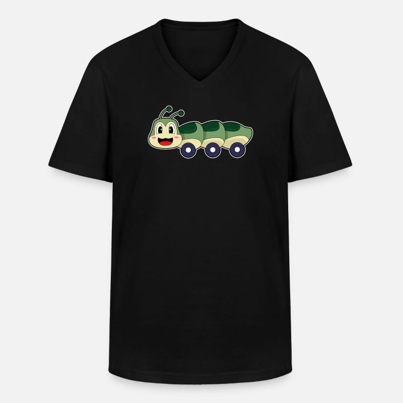 Raupe Auto - Männer-T-Shirt mit V-Ausschnitt - Schwarz