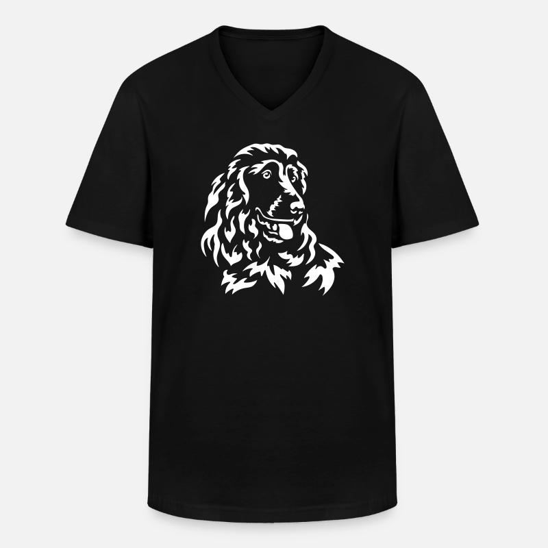 Cocker Spaniel Kopf "Black Edition" - Männer-T-Shirt mit V-Ausschnitt - Schwarz