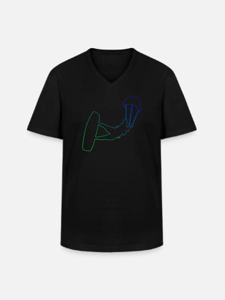 Kitesurf Kitesurfer Kitesurfer Hommes - T-shirt col V Homme - noir