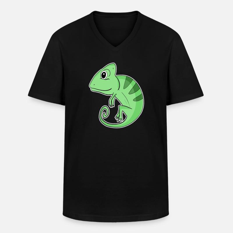Chamäleons Chamäleon - Männer-T-Shirt mit V-Ausschnitt - Schwarz