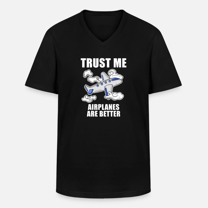 Flugzeuge Flugzeug Pilot Geschenk - Männer-T-Shirt mit V-Ausschnitt - Schwarz