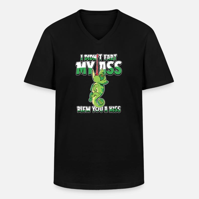 Chameleon Chamäleon - Männer-T-Shirt mit V-Ausschnitt - Schwarz