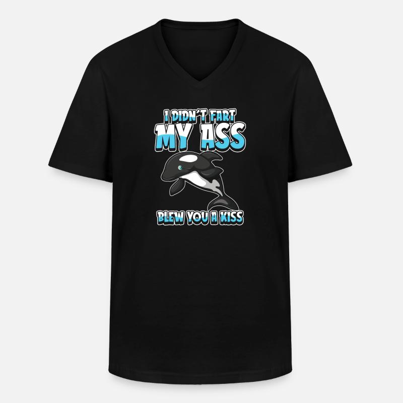 Orca Wal Schwertwal - Männer-T-Shirt mit V-Ausschnitt - Schwarz