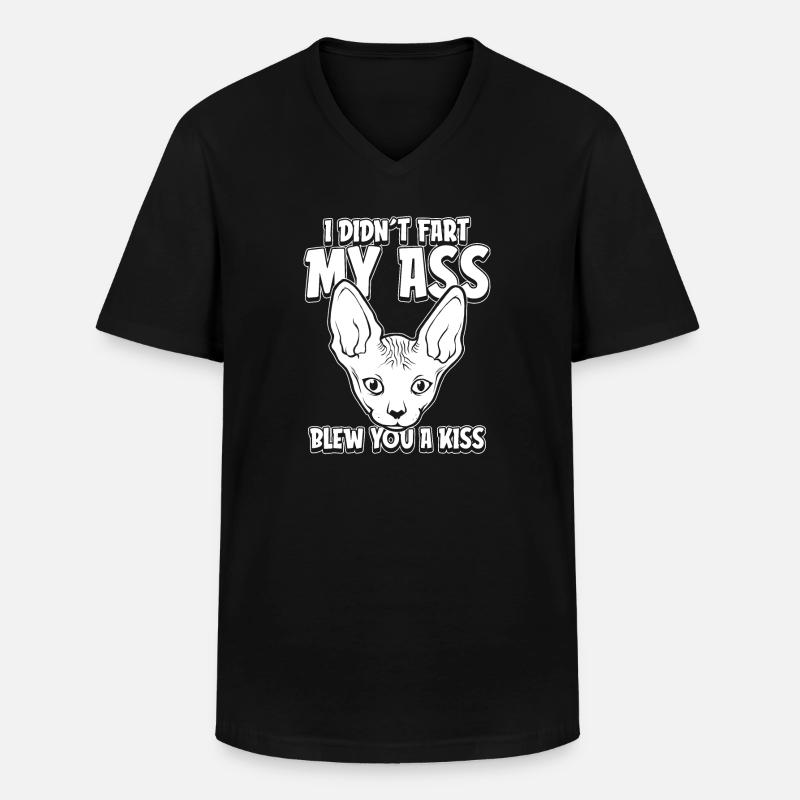 Sphynx Katze - Männer-T-Shirt mit V-Ausschnitt - Schwarz
