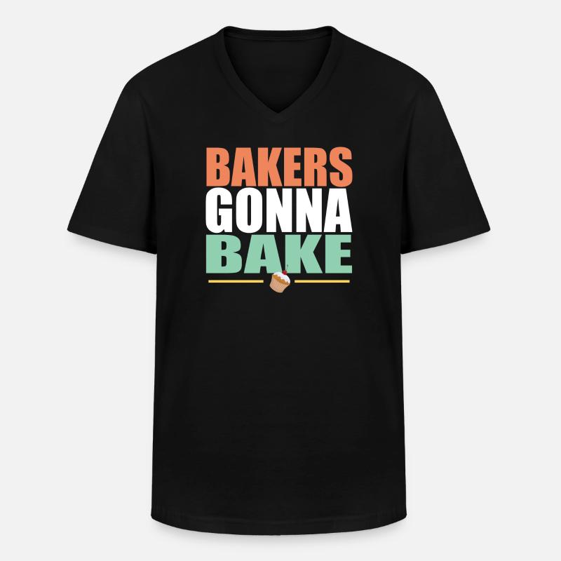 Backen Bäcker gehen zum Backen - Männer-T-Shirt mit V-Ausschnitt - Schwarz