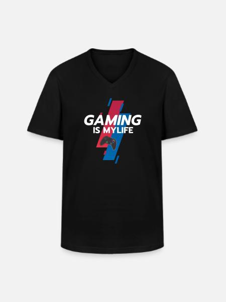 Gaming Is My Life - Men's V-Neck T-Shirt - black