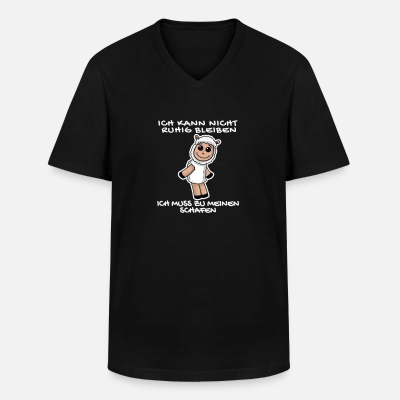 Schaf Schafe Spruch Sprüche - Männer-T-Shirt mit V-Ausschnitt - Schwarz