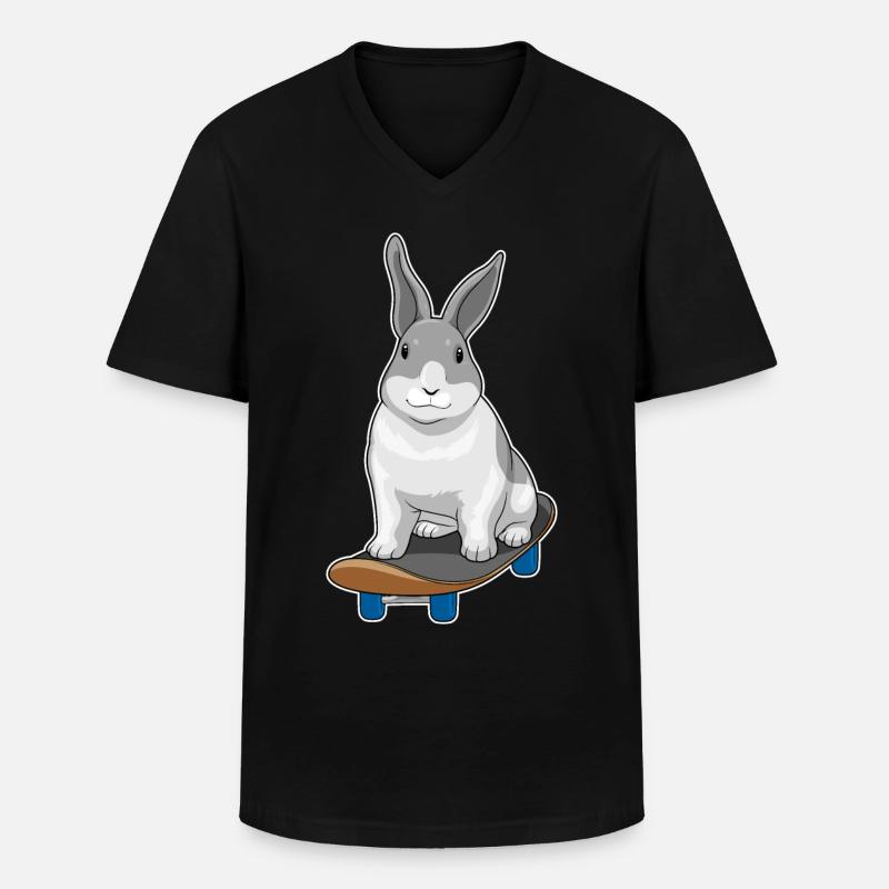 Rabbit Skater Skateboard - T-shirt col V Homme - noir