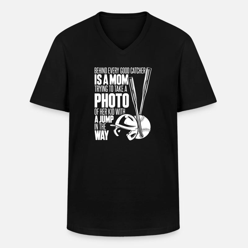 Softball Mama - Männer-T-Shirt mit V-Ausschnitt - Schwarz