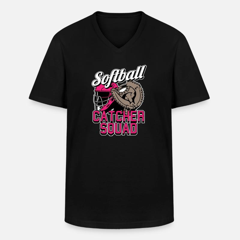 Softball Kader - Männer-T-Shirt mit V-Ausschnitt - Schwarz