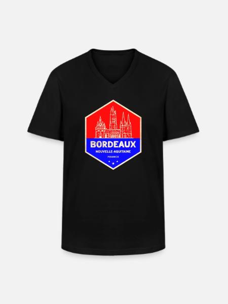 Bordeaux Emblem Nouvelle-Aquitaine - Men's V-Neck T-Shirt - black