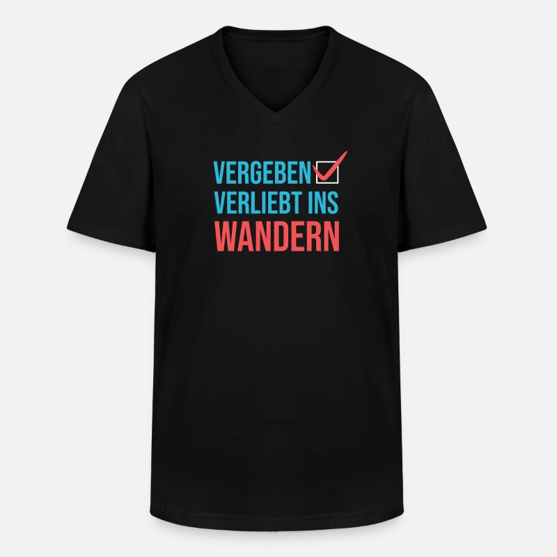Wandern Klettern Statement Bergwanderung Wanderer - Männer-T-Shirt mit V-Ausschnitt - Schwarz