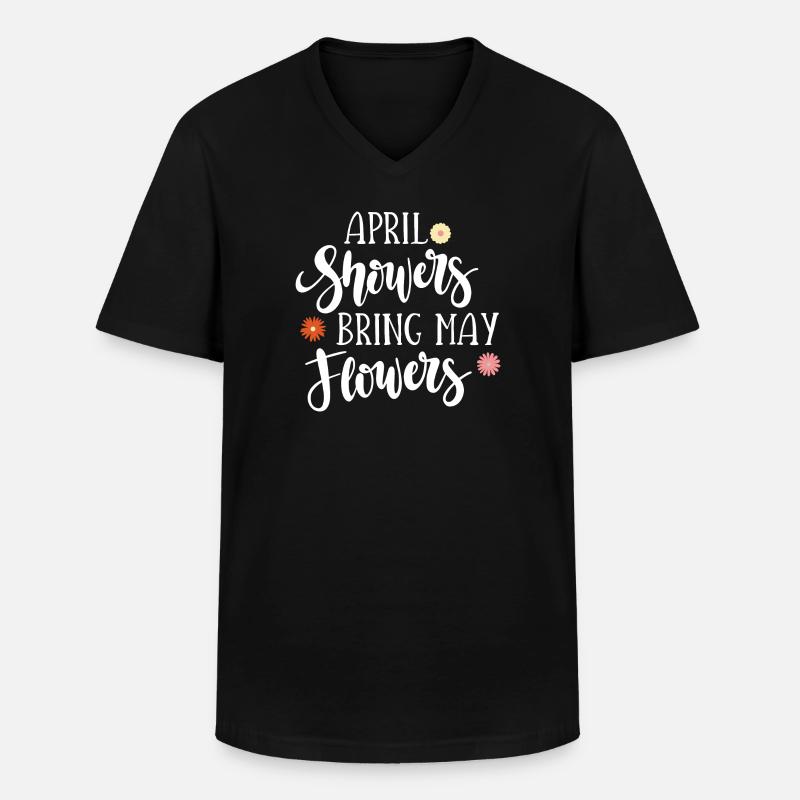 Aprilschauer bringen Maiblumen - Männer-T-Shirt mit V-Ausschnitt - Schwarz