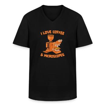Biologie Biologiste Café - T-shirt col V Homme - noir - Devant - AI Model Male 178 dark (178cm)