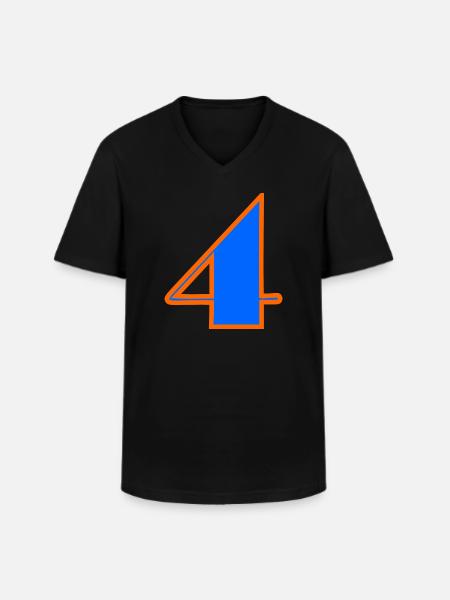 4 YEARS,4TH BIRTHDAY,4 YEARS,FOUR - Men's V-Neck T-Shirt - black
