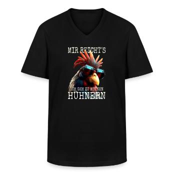 Hühner Mir Reichts Ich Geh Zu Meinen Hühnern Hahn - Männer-T-Shirt mit V-Ausschnitt - Schwarz - Vorne - AI Model Male 178 dark (178cm)