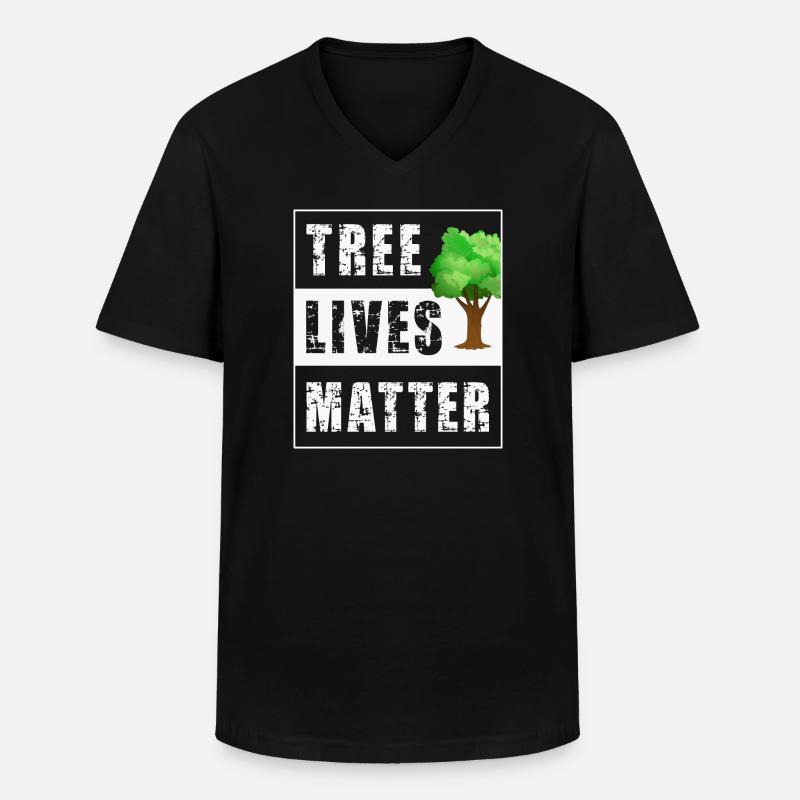 Baum Bäume - Männer-T-Shirt mit V-Ausschnitt - Schwarz