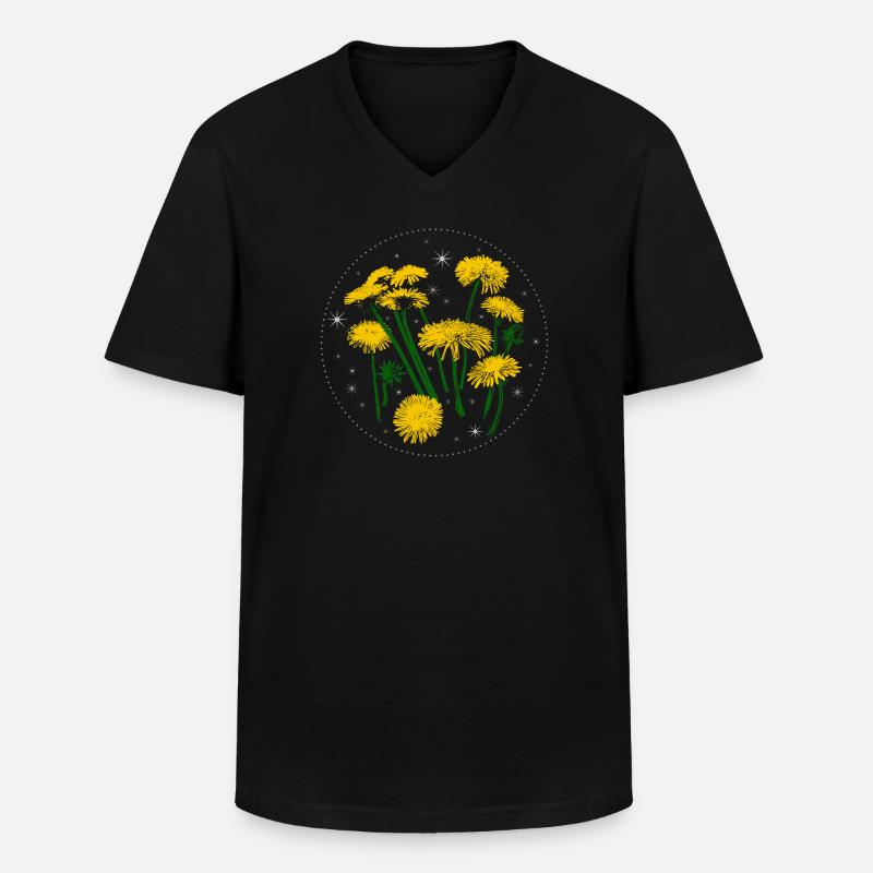 Löwenzahn Frühling Sternenhimmel - Männer-T-Shirt mit V-Ausschnitt - Schwarz