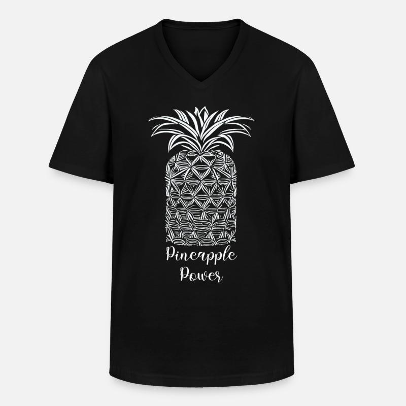 pineapple power - Männer-T-Shirt mit V-Ausschnitt - Schwarz