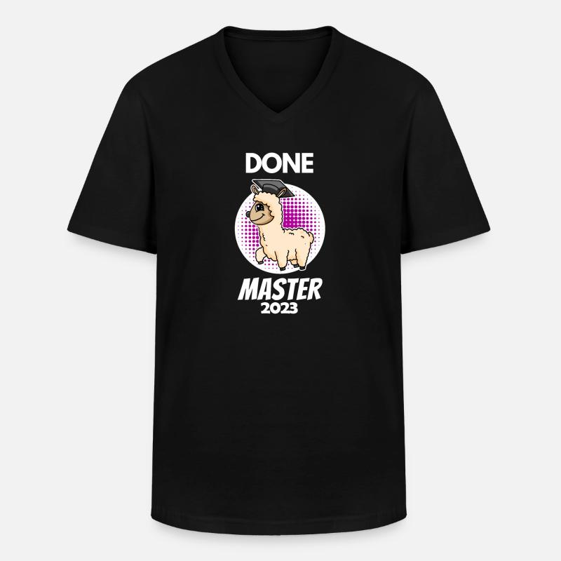 Master 2023 - Master terminé - T-shirt col V Homme - noir