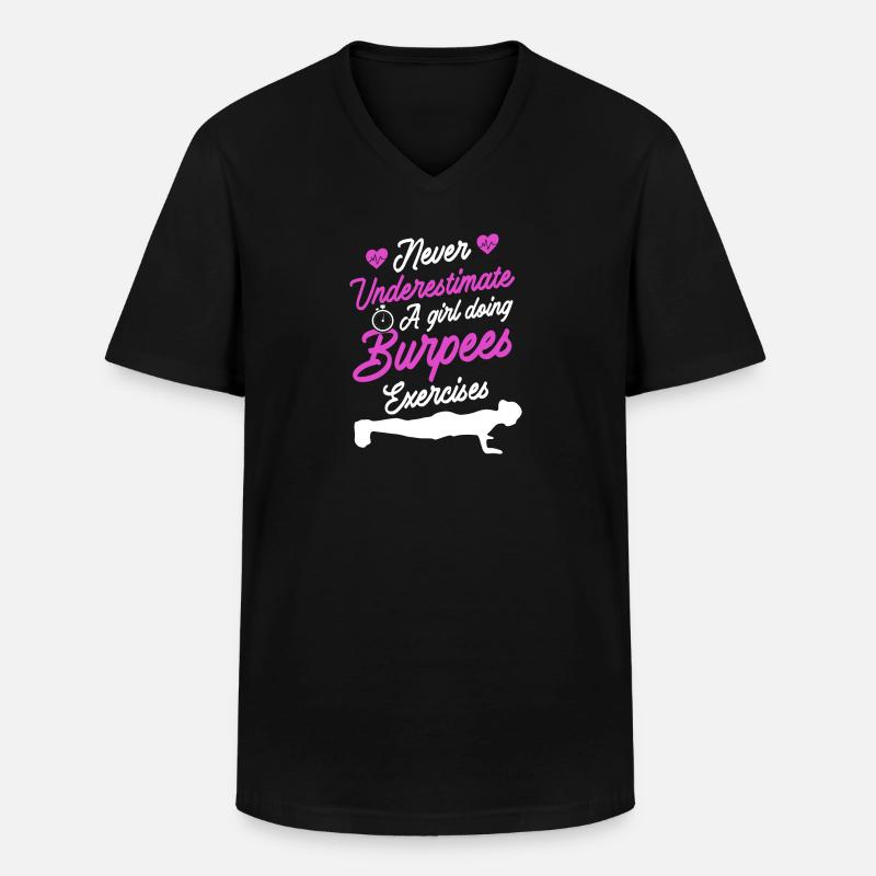 Burpees Design - Männer-T-Shirt mit V-Ausschnitt - Schwarz
