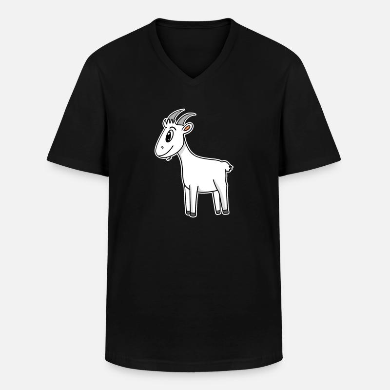 Ziege Ziegenbock Bock - Männer-T-Shirt mit V-Ausschnitt - Schwarz