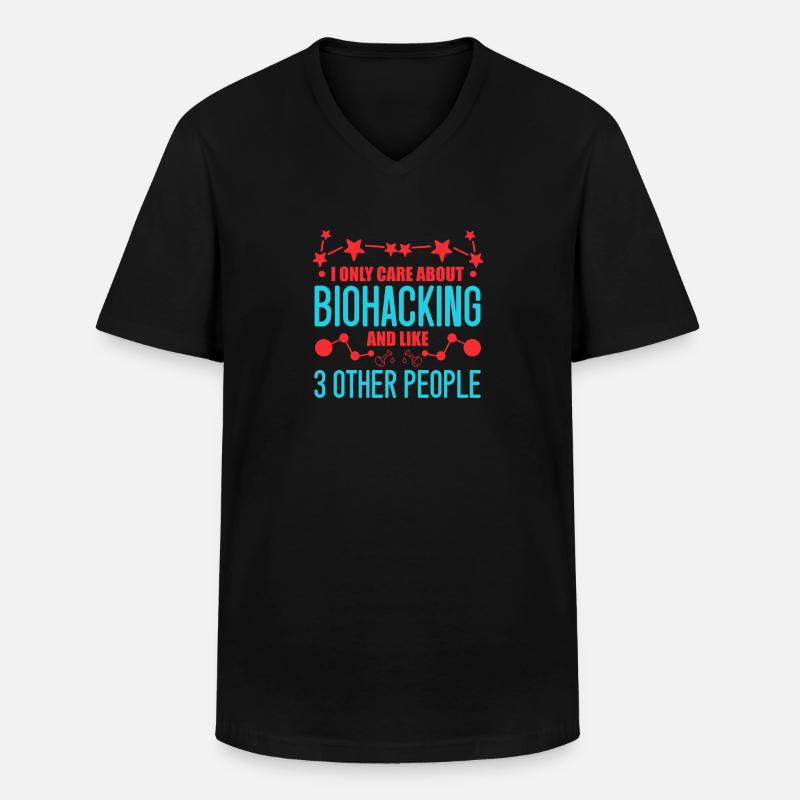 Lustiges Biohacking Design - Männer-T-Shirt mit V-Ausschnitt - Schwarz