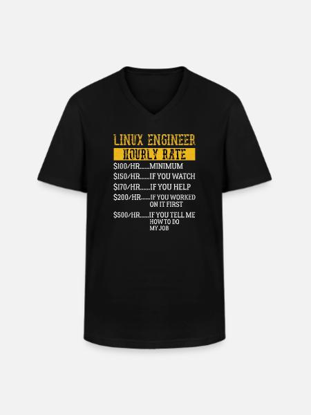Linux Engineer Stundensatz Mechaniker Arbeitsrate - Männer-T-Shirt mit V-Ausschnitt - Schwarz
