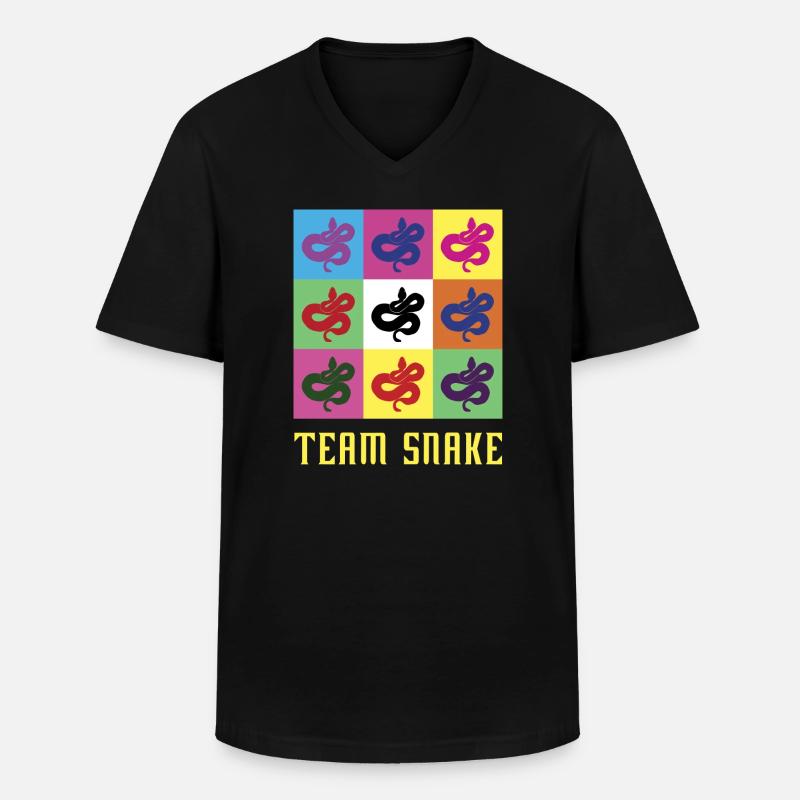 Team Schlange - Männer-T-Shirt mit V-Ausschnitt - Schwarz