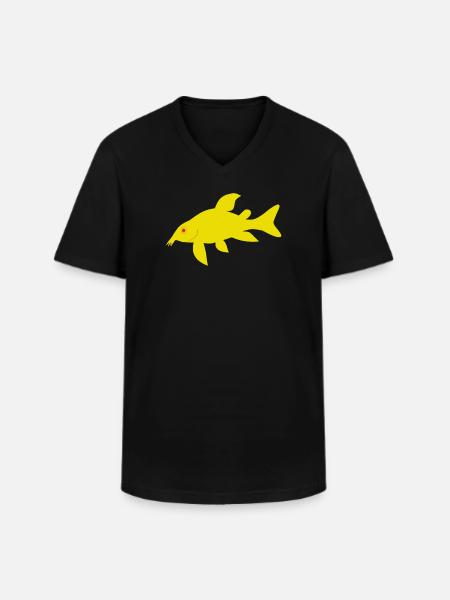 Rote und gelbe Panzerwelse - Männer-T-Shirt mit V-Ausschnitt - Schwarz