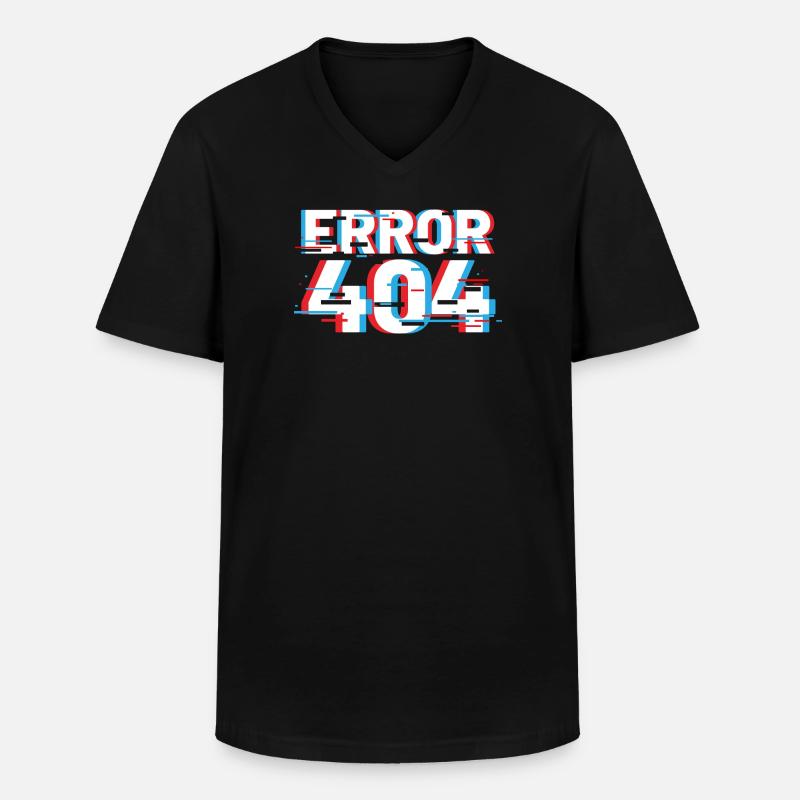 Fehler 404 Glitch - Männer-T-Shirt mit V-Ausschnitt - Schwarz