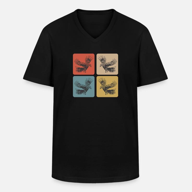 Raben Design - Männer-T-Shirt mit V-Ausschnitt - Schwarz