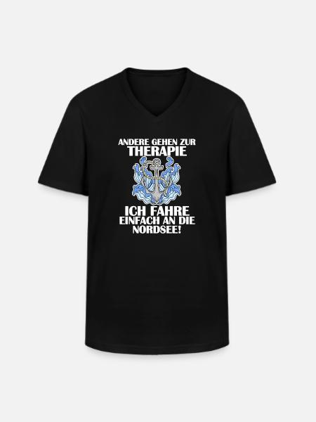 Nordsee - Männer-T-Shirt mit V-Ausschnitt - Schwarz
