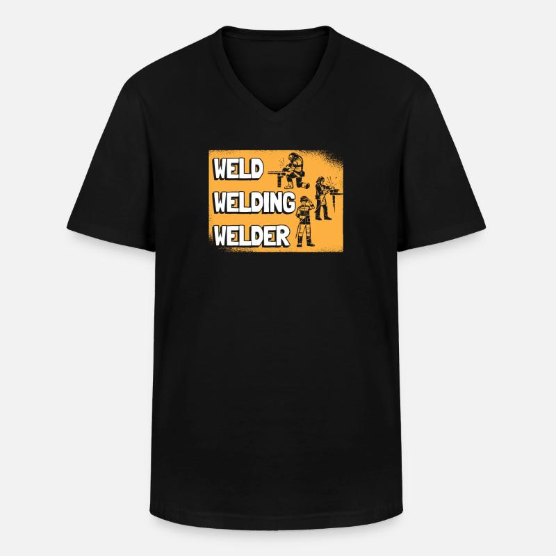 Schweißer Schlosser Cool - Männer-T-Shirt mit V-Ausschnitt - Schwarz