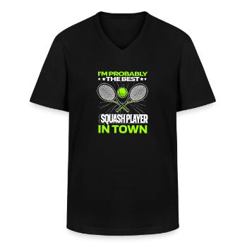 Squash Am Besten - Männer-T-Shirt mit V-Ausschnitt - Schwarz - Vorne - AI Model Male 178 dark (178cm)