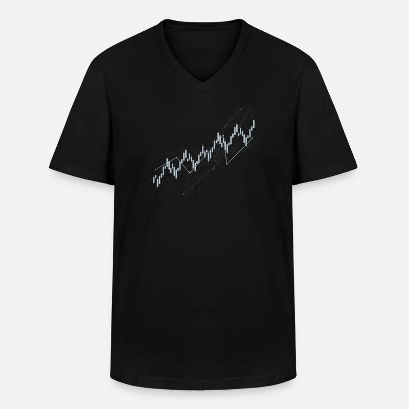 Candlestick-Diagramm - Männer-T-Shirt mit V-Ausschnitt - Schwarz