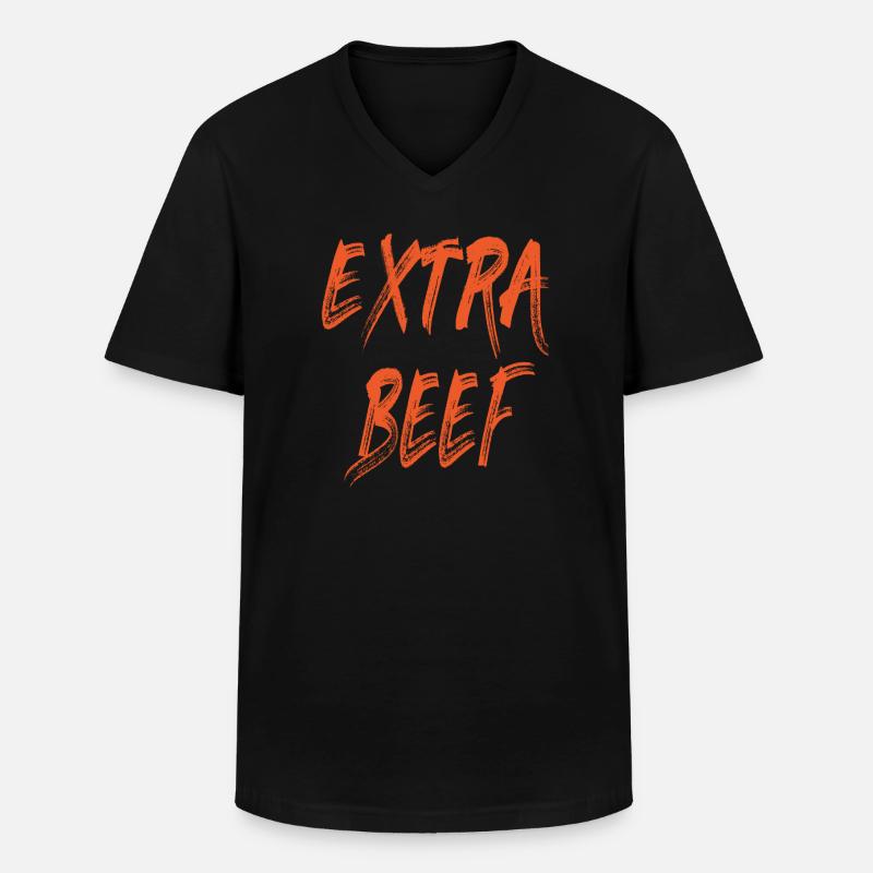 Das Extra Rindfleisch - Männer-T-Shirt mit V-Ausschnitt - Schwarz