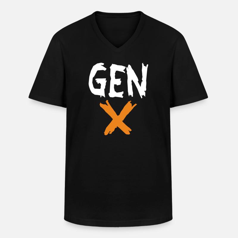 Gen X - Männer-T-Shirt mit V-Ausschnitt - Schwarz