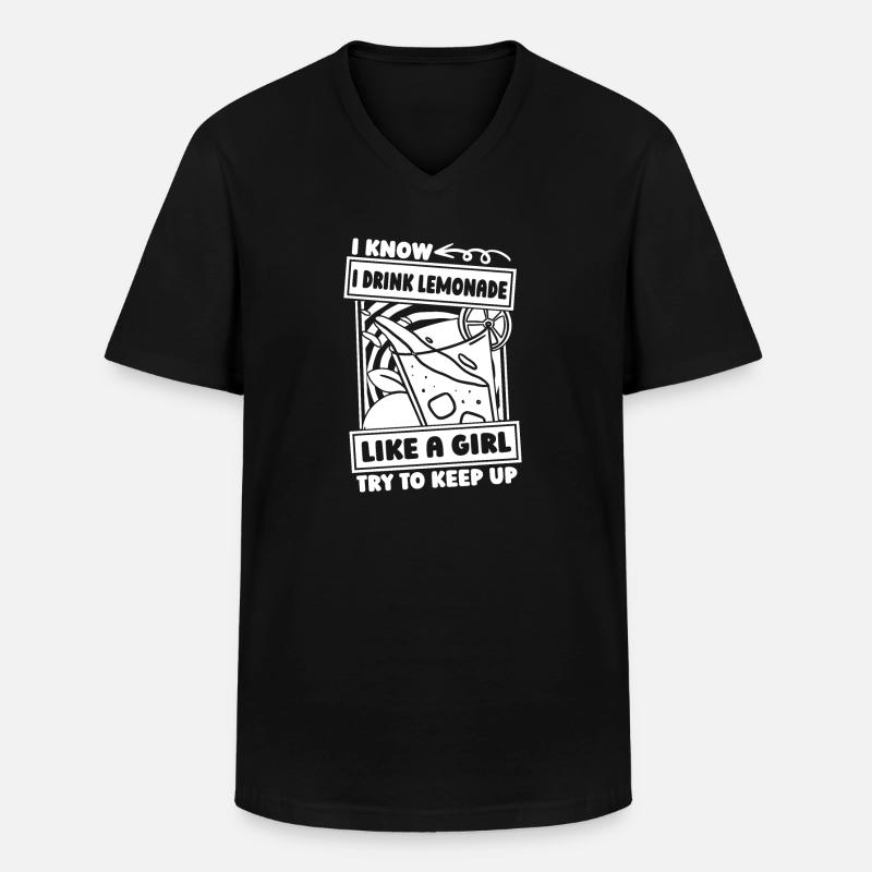 Limonade Mädchen - Männer-T-Shirt mit V-Ausschnitt - Schwarz