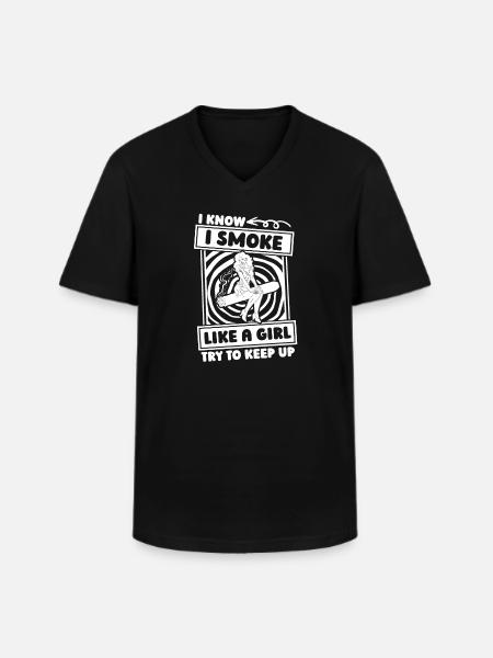 Cigar Girl - Men's V-Neck T-Shirt - black
