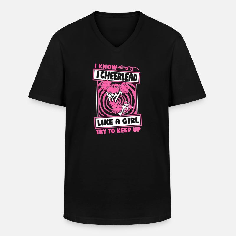 Cheerleader Cheerleading Mädchen - Männer-T-Shirt mit V-Ausschnitt - Schwarz
