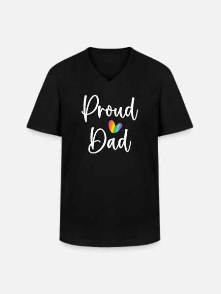 Papa fier - T-shirt col V Homme - noir