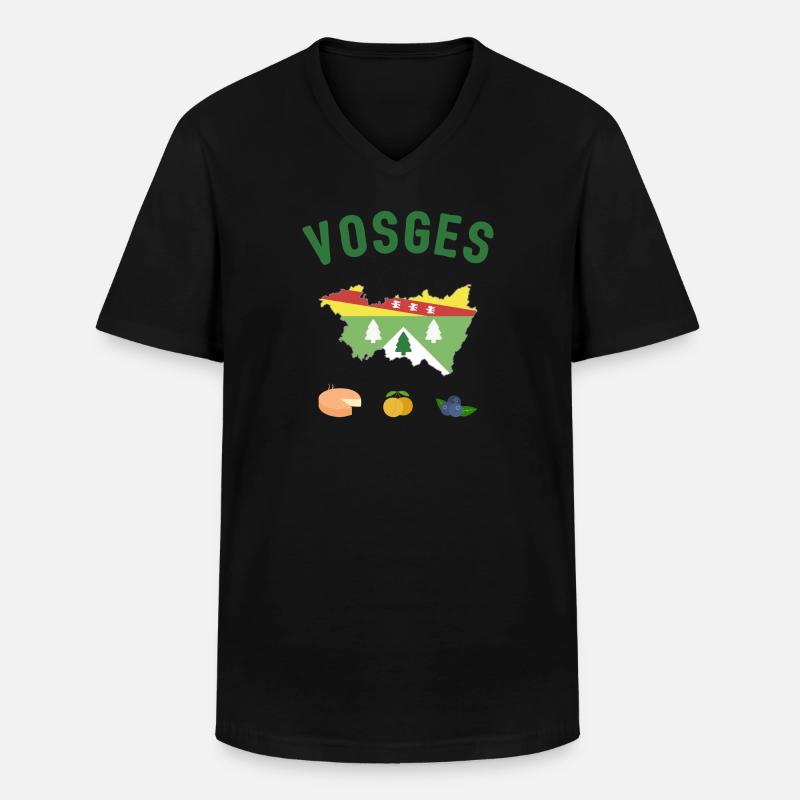 Vosges - Männer-T-Shirt mit V-Ausschnitt - Schwarz