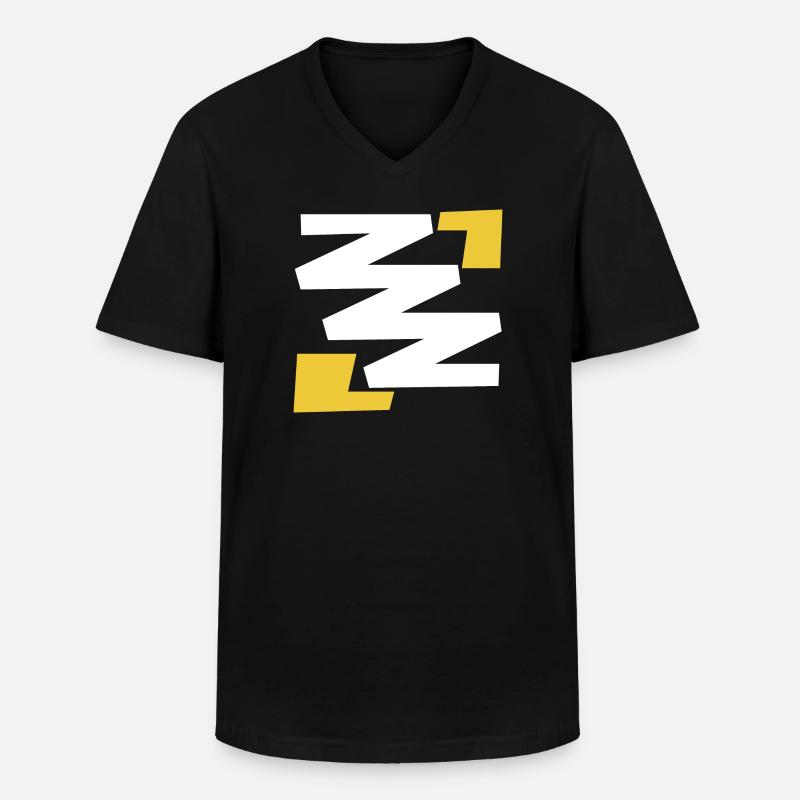 Einfaches digitales Kunstemblem mit Z - Männer-T-Shirt mit V-Ausschnitt - Schwarz