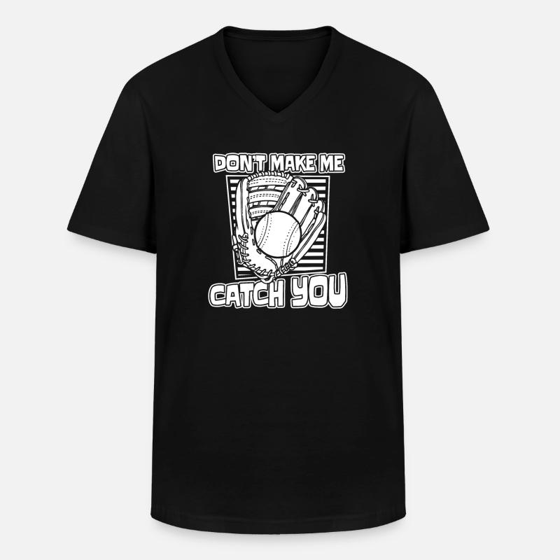 Softball Fänger - Männer-T-Shirt mit V-Ausschnitt - Schwarz