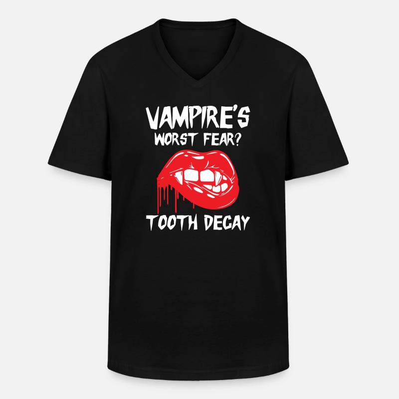 Dental Vampire Joke Dentist - Männer-T-Shirt mit V-Ausschnitt - Schwarz