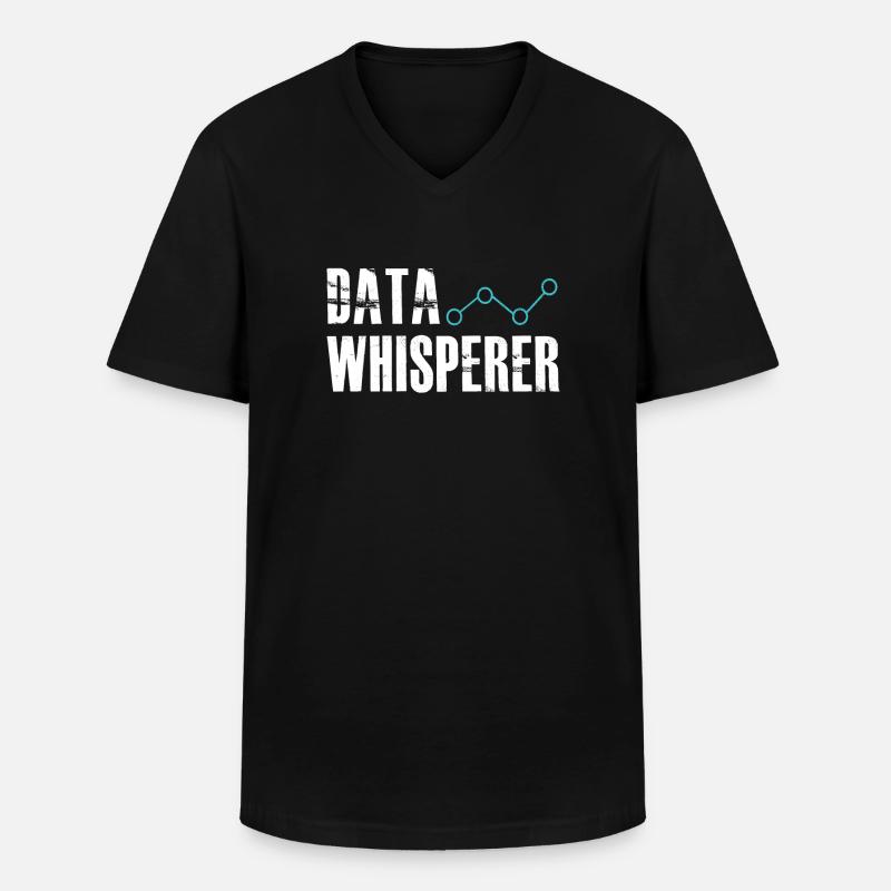Data Whisperer Science Analyst Ingénieur logiciel - T-shirt col V Homme - noir